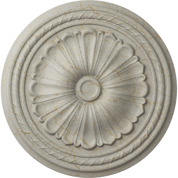 Ekena Millwork Alexa Ceiling Medallion (Fits Canopies up to 2 7/8"), 20 1/2"OD x 1 7/8"P, Pot of Cream Crackle CM20ALPCC - main